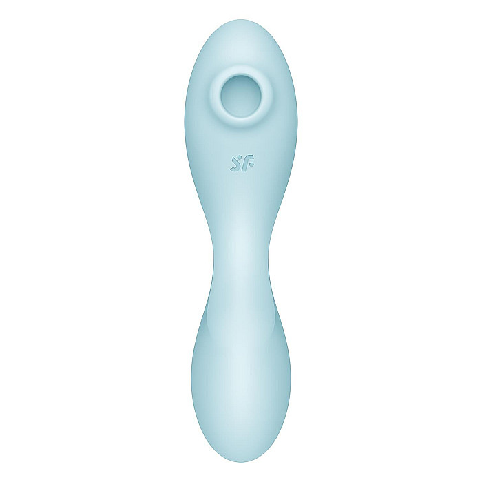 Вакуумный смарт-стимулятор с вибрацией Satisfyer Curvy Trinity 5 (Blue), управление со смартфона