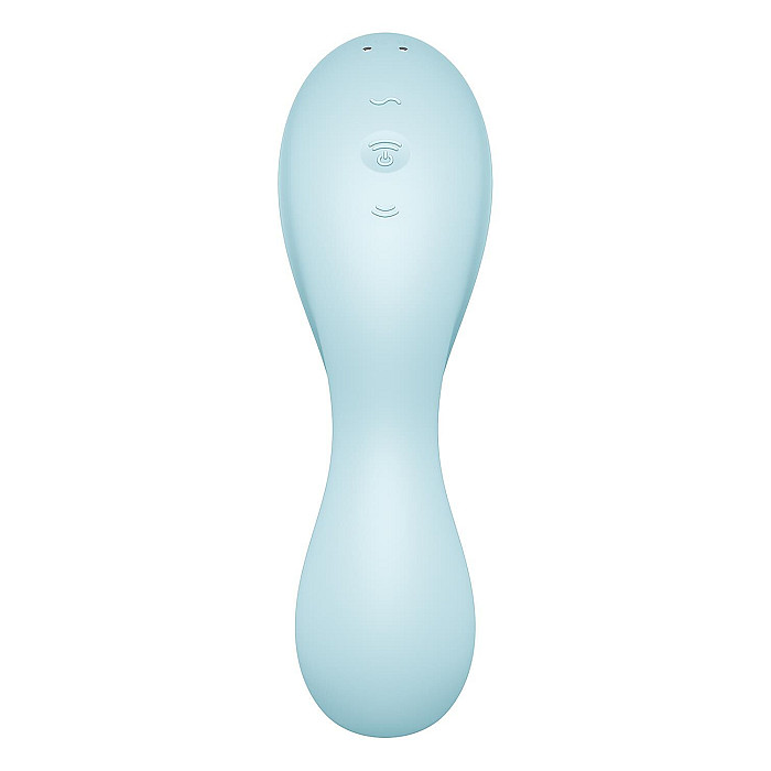 Вакуумный смарт-стимулятор с вибрацией Satisfyer Curvy Trinity 5 (Blue), управление со смартфона