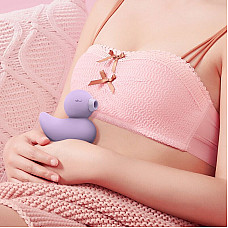 Вакуумный вибратор-уточка CuteVibe Ducky Grey