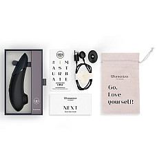 Вакуумный клиторальный стимулятор Womanizer Next Black, 3D Pleasure Air, 14 уровней интенсивности