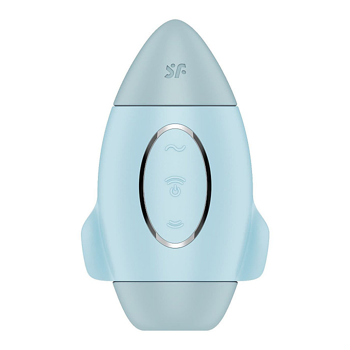 Вакуумный стимулятор с вибрацией Satisfyer Mission Control Blue, 2 независимых мотора
