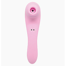 Вибратор и вакуумный клиторальный стимулятор Alive Midnight Quiver Pink - секс-игрушка 2в1