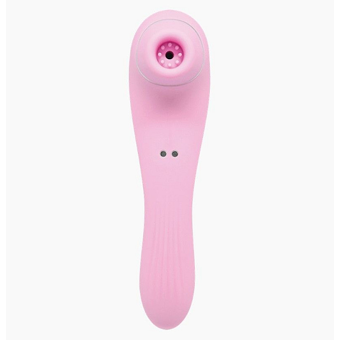 Вибратор и вакуумный клиторальный стимулятор Alive Midnight Quiver Pink - секс-игрушка 2в1