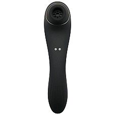 Вибратор и вакуумный клиторальный стимулятор Alive Midnight Quiver Black - секс-игрушка 2в1