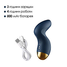 Вакуумный клиторальный стимулятор Svakom Pulse Pure Navy Blue, 5 режимов, 5 интенсивностей в каждом