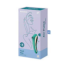 Вакуумный стимулятор с вибрацией Satisfyer Dual Kiss Green