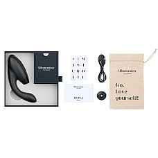 Двойной вакуумный клиторальный стимулятор Womanizer Duo 2 - Black, независимые моторы