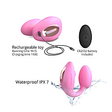 Виброяйцо с вакуумной клиторальной стимуляцией Love To Love Wonderlover PINK PASSION