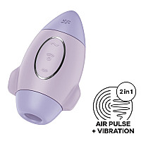 Вакуумный стимулятор с вибрацией Satisfyer Mission Control Violet, 2 независимых мотора