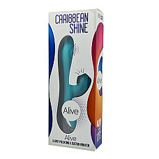 Вибратор-кролик 3в1 Alive Caribbean Shine Blue с вакуумом и пульсирующей стимуляцией точки G