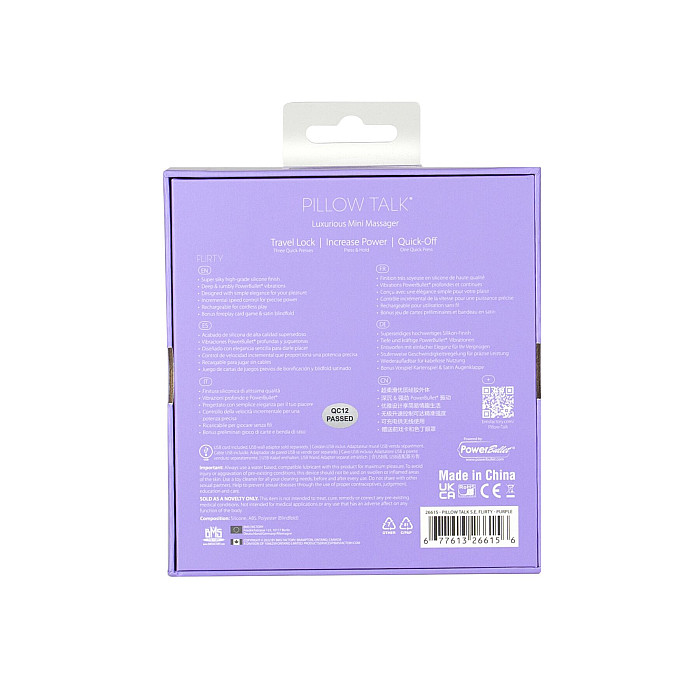 Роскошный вибратор Pillow Talk Flirty Purple Special Edition, Сваровски, повязка на глаза+игра