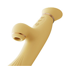 Вібратор з підігрівом та вакуумною стимуляцією клітора Zalo - ROSE Vibrator Lemon Yellow