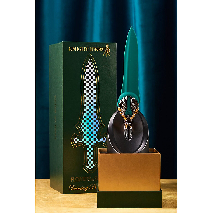 Изысканный вибратор Knight Jenay FLOWERS & SWORD, маска, лента и лубрикант в комплекте