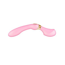 Вибромассажер Shunga Zoa Light Pink, двусторонний