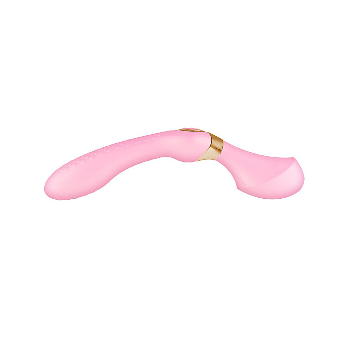 Вибромассажер Shunga Zoa Light Pink, двусторонний