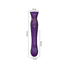 Смартвибратор Zalo — Queen Twilight Purple, пульсирующая жемчужина, кристалл Swarovski