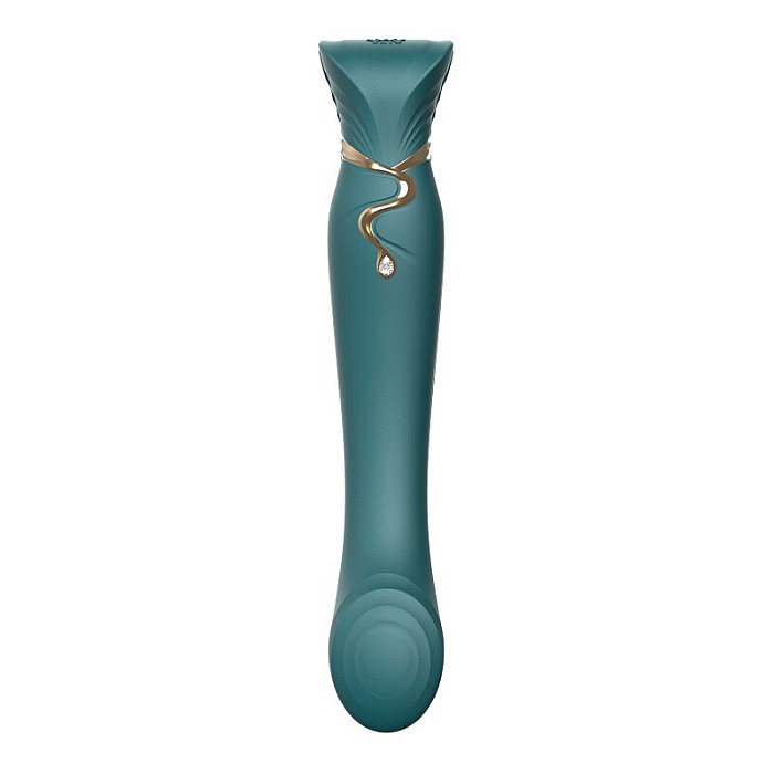 Смартвибратор 3в1 Zalo — Queen Set Jewel Green, пульсирующая жемчужина и вакуум, кристалл Swarovski