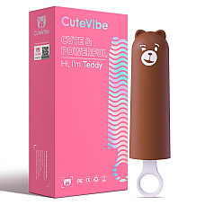 Вибратор CuteVibe Teddy Brown (Pink Dildo), реалистичный вибратор под видом мороженого