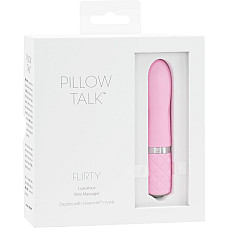 Роскошный вибратор PILLOW TALK - Flirty Pink с кристаллом Swarovski, гибкая головка