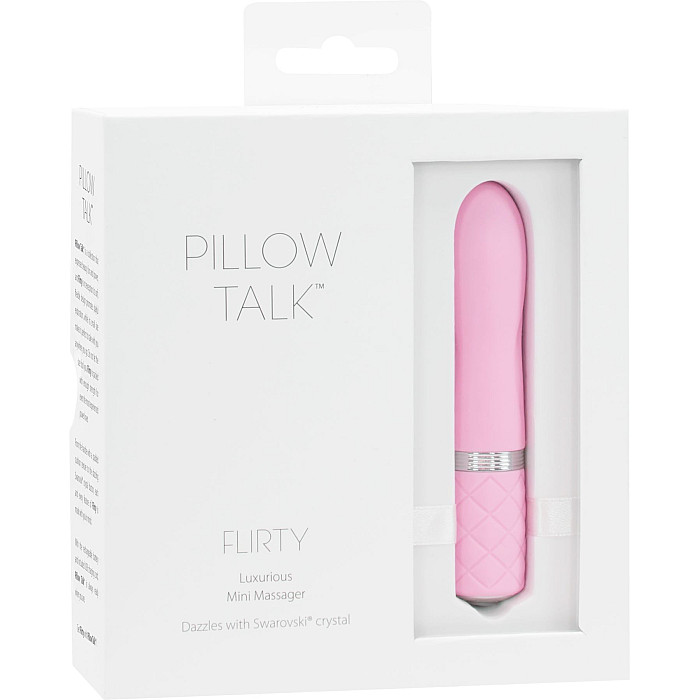 Розкішний вібратор PILLOW TALK - Flirty Pink з кристалом Сваровські, гнучка голівка