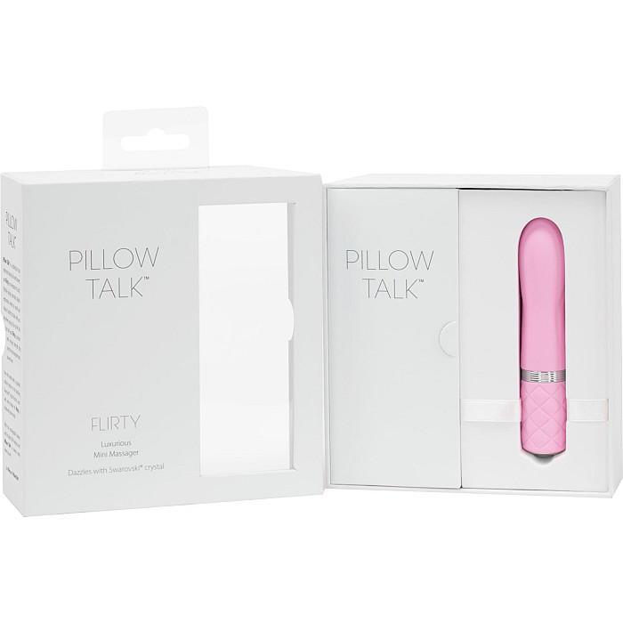 Розкішний вібратор PILLOW TALK - Flirty Pink з кристалом Сваровські, гнучка голівка