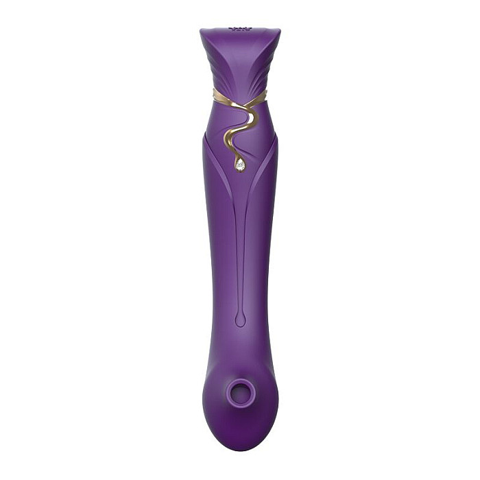Смартвібратор 3в1 Zalo — Queen Twilight Purple, пульсівна перлина та вакуум, кристал Swarovski