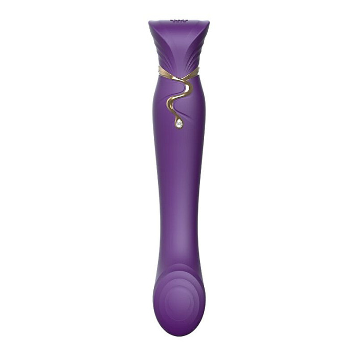Смартвібратор 3в1 Zalo — Queen Twilight Purple, пульсівна перлина та вакуум, кристал Swarovski