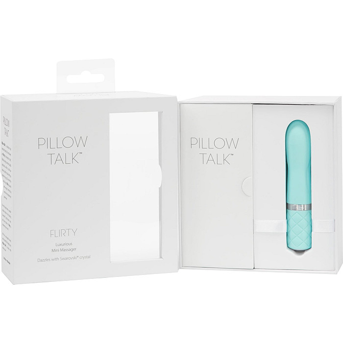 Роскошный вибратор PILLOW TALK - Flirty Teal с кристаллом Swarovski, гибкая головка