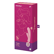 Вибратор-кролик с вибромассажером Satisfyer Triple Lover Pink, 3 мотора