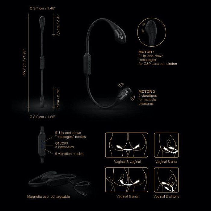 Вибратор на гибкой сцепке со стимуляцией пальчиком Dorcel DUAL EXPLORER