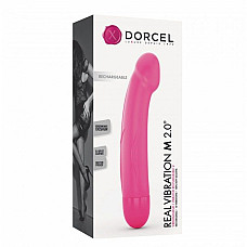 Вібратор Dorcel Real Vibration M Magenta 2.0, діаметр 3,7см, перезаряджається, для точки G