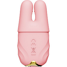 Смарт-вібратор для грудей Zalo - Nave Coral Pink, пульт ДК, робота через додаток