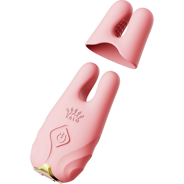 Смарт-вибратор для груди Zalo - Nave Coral Pink, пульт ДУ, работа через приложение