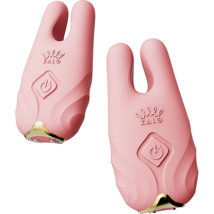 Смарт-вибратор для груди Zalo - Nave Coral Pink, пульт ДУ, работа через приложение