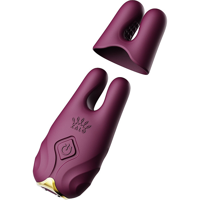 Смарт-вибратор для груди Zalo - Nave Velvet Purple, пульт ДУ, работа через приложение