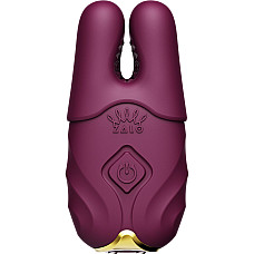 Смарт-вибратор для груди Zalo - Nave Velvet Purple, пульт ДУ, работа через приложение