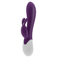 Вибратор-кролик S Pleasures Premium Corabi Rabbit, фиолетовый, ушки для клитора, 16 режимов, нагрев