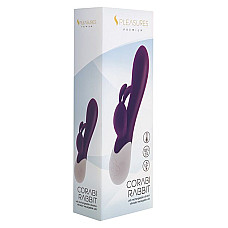 Вибратор-кролик S Pleasures Premium Corabi Rabbit, фиолетовый, ушки для клитора, 16 режимов, нагрев