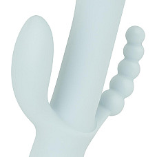 Тройной вибратор Good Vibes Only – SAGE Triple Stimulation Vibe Soft Silicone – Blue, манящее движение