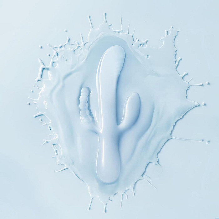 Тройной вибратор Good Vibes Only – SAGE Triple Stimulation Vibe Soft Silicone – Blue, манящее движение