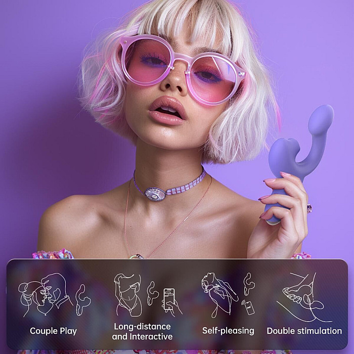 Смарт-вібратор Magic Motion Ponder Purple, подвійна стимуляція, віброяйце+язичок для клітора