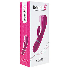 Вибратор-кролик Liebe Bend It Plus Cerise, гибкий, 2 мотора, 10 режимов