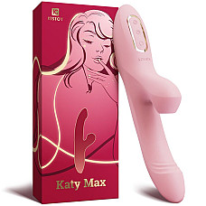 Вибратор-кролик с вращением ствола и вакуумной стимуляцией KISSTOY Katy Max