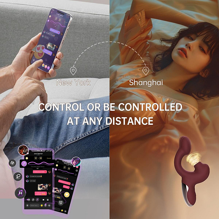 Смарт-вибратор Magic Motion Ponder Blue, двойная стимуляция, виброяйцо+язычок для клитора