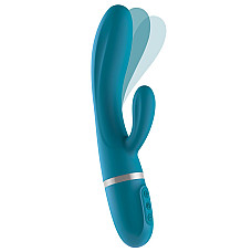Вибратор-кролик Liebe Bend It Plus Ocean Blue, гибкий, 2 мотора, 10 режимов