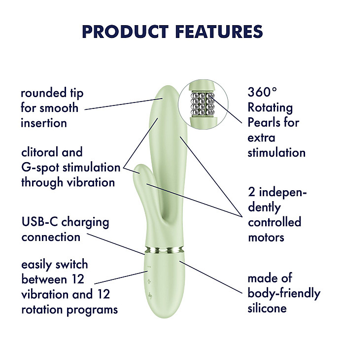 Вібратор-кролик Satisfyer Pearl Bunny 2 Light Green