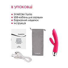Вібратор-кролик із перлинною стимуляцією точки G Svakom Trysta Plum Red