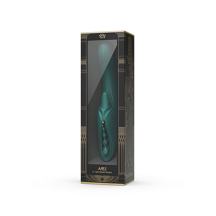 Смарт-вибратор Zalo Ares Turquoise Green, подогрев, 3 мотора, язычок для клитора, стимуляция точки G