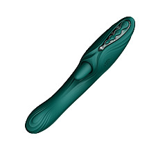 Смарт-вибратор Zalo Ares Turquoise Green, подогрев, 3 мотора, язычок для клитора, стимуляция точки G