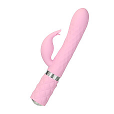 Роскошный кролик с ротацией и вибрацией Pillow Talk Lively, Pink, кристалл Сваровски
